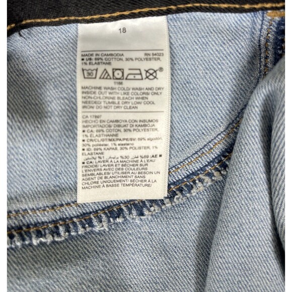 Old Navy Rockstar Super Skinny Jeggings Elastic Waist Blue Pull On Size 18 - Picture 7 of 7